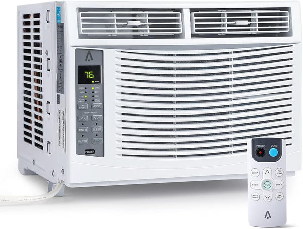 GAOMON Smart 6000 BTU Window Air Conditioner WiFi Enabled AC with Remote & App Control, Timer, Sleep Mode, Easy Install Kit, Cools Rooms up to 350