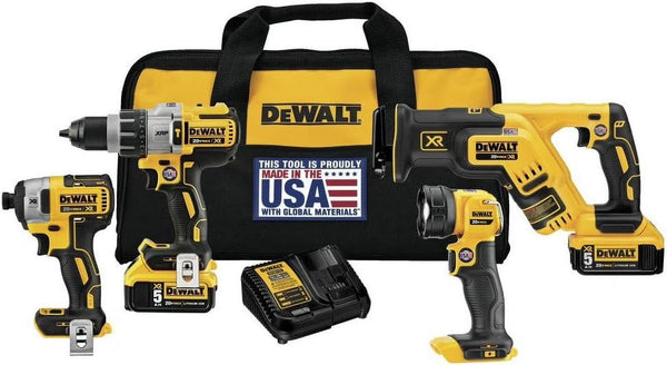 DEWALT 20V MAX XR Cordless Drill Combo Kit, 4 Tool DCK494P2