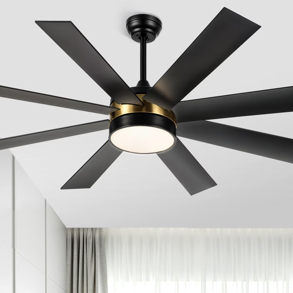 Dextrus 60 in Modern LED Outdoor/Indoor Ceiling Fan with Remote Control
